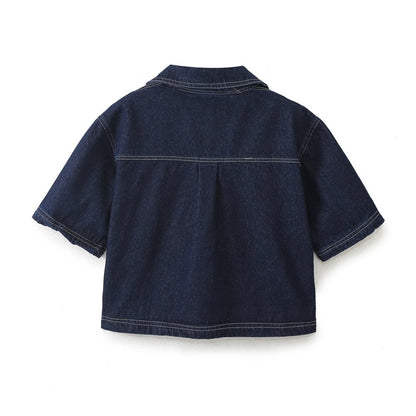 Daily Women's Simple Style Classic Style Solid Color Denim Pocket Skirt Sets Skirt Sets