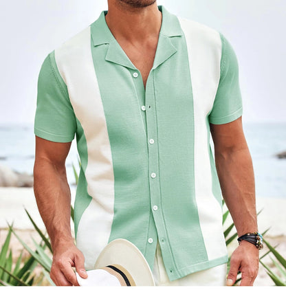 men's cardigan sweater men's sexy shirt lapel business casual woolen  shirt SY0164