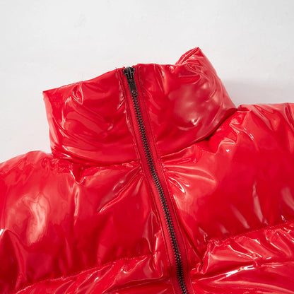 Women's Streetwear Solid Color Zipper Coat cotton clothes