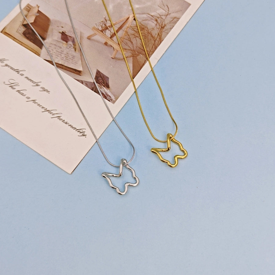 Jewelry Elegant Simple Style Classic Style Butterfly 304 Stainless Steel Pendant Necklace