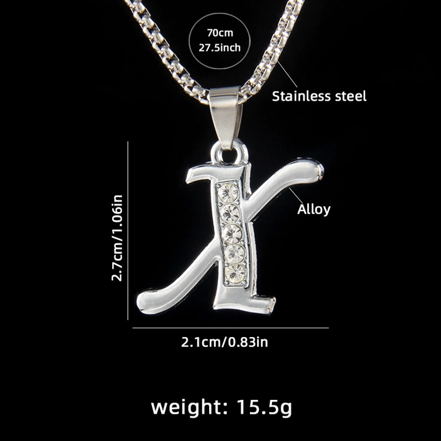 Simple Style letter 201 Stainless Steel Zinc alloy Unisex Pendant Necklace