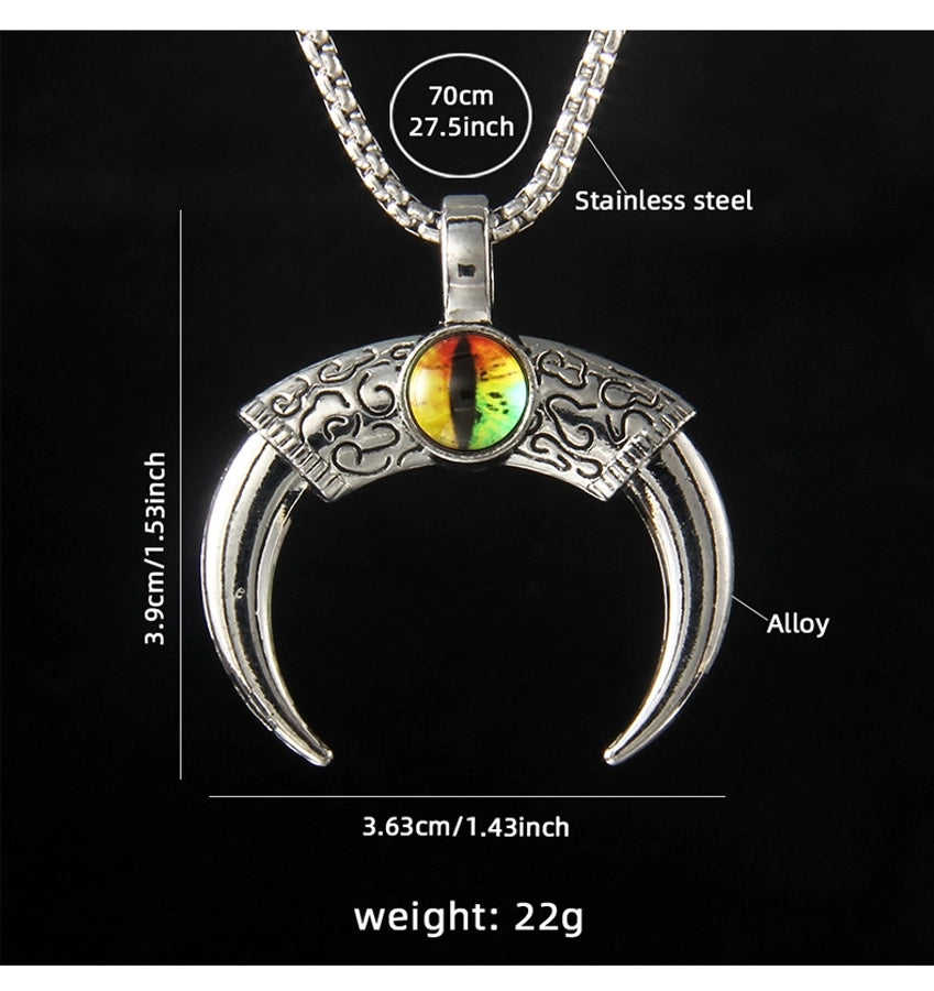 Hip-Hop Vintage Style Devil's Eye Horns 201 Stainless Steel Alloy Plating Unisex Pendant Necklace