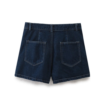 Daily Women's Simple Style Classic Style Solid Color Denim Pocket Skirt Sets Skirt Sets