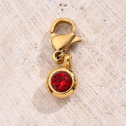 Red Lucky Stone Lobster Buckle Pendant (Gold)