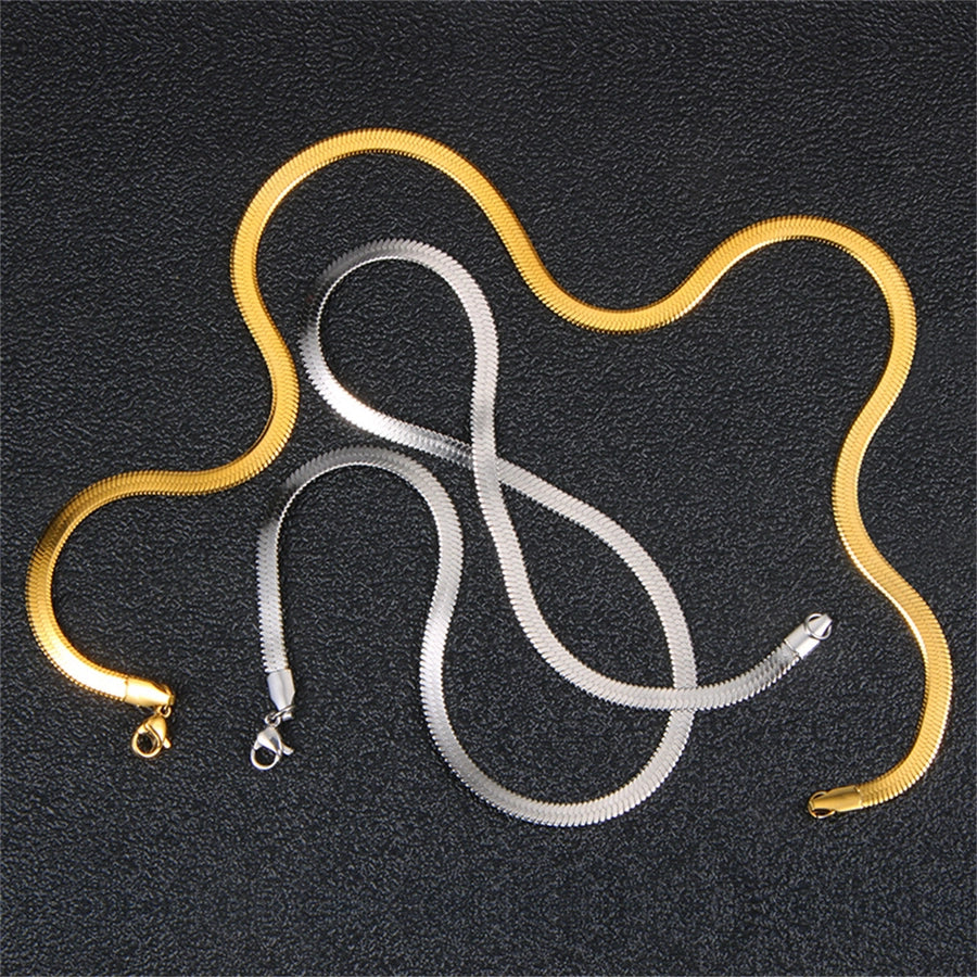 Jewelry Casual Elegant Simple Style Solid Color 304 Stainless Steel 18K Gold Plated Necklace