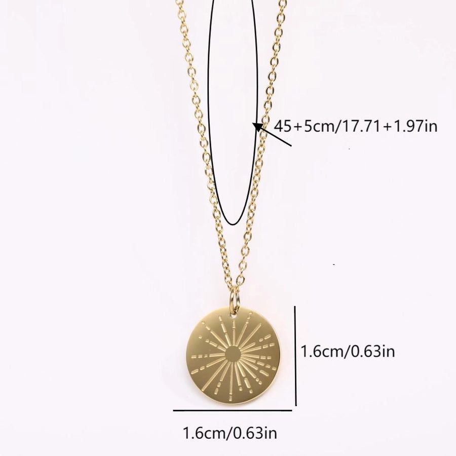 Simple Style Sun Alloy cable chain Pendant Necklaces
