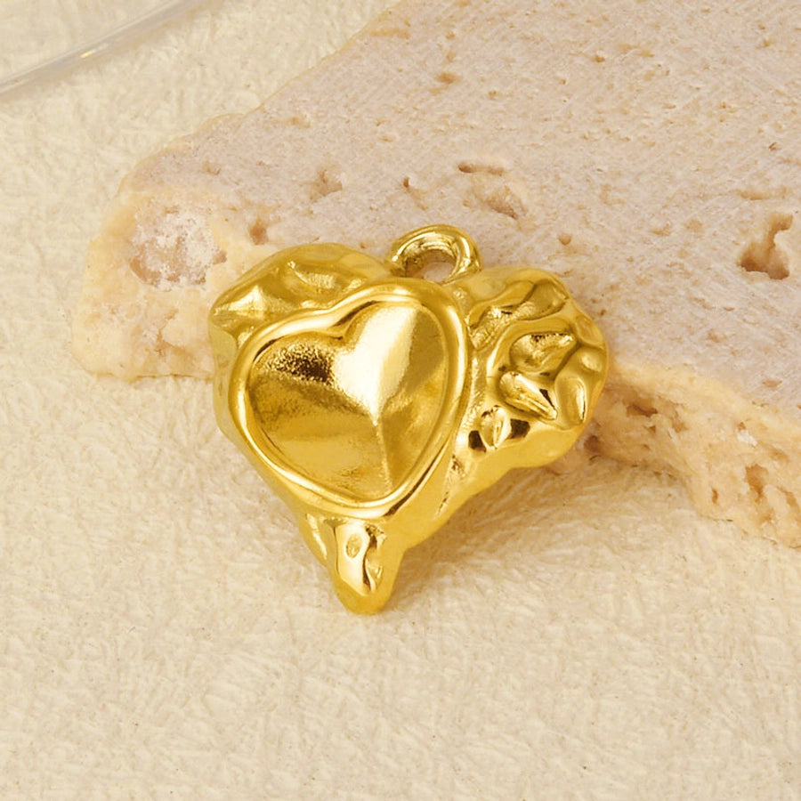 1 Piece 16 * 16mm 304 Stainless Steel 18K Gold Plated Heart Shape Pendant Jewelry Accessories