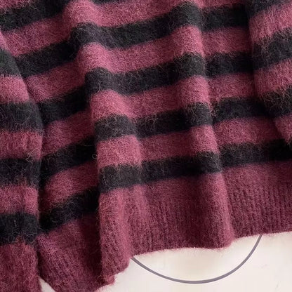 Women's Sweater Long Sleeve Sweaters & Cardigans Casual Stripe
