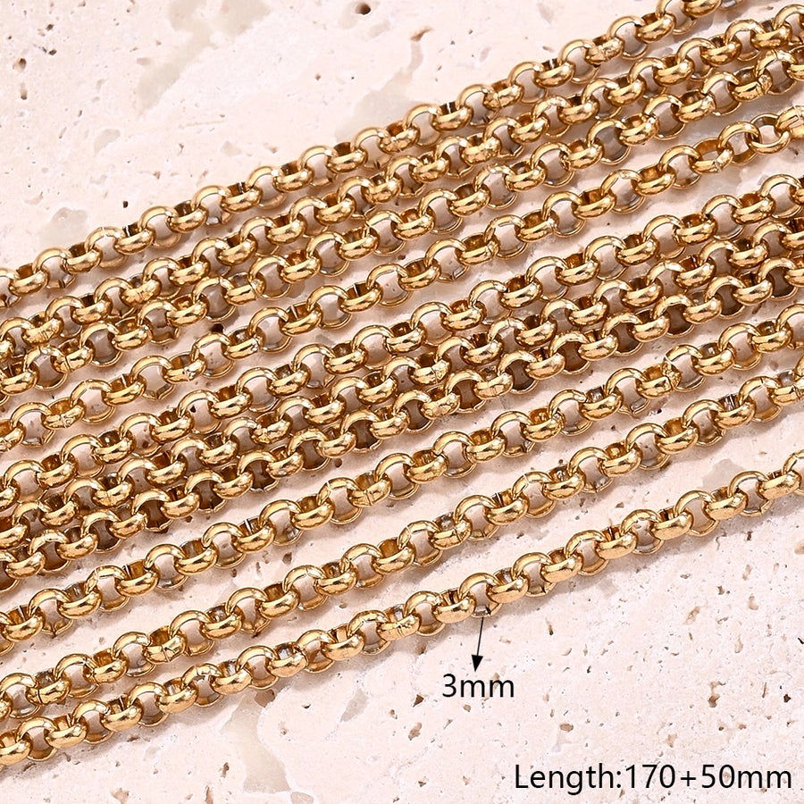10 Strands/Package 304 Stainless Steel 18K Gold Plated cable chain Belcher Chain Polished Length: 170 50mm Length: 200mm Jewelry Accessories
