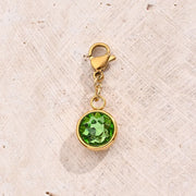 Grass Green Lucky Stone Lobster Buckle Pendant (Gold)