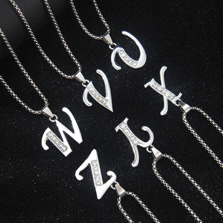 Simple Style letter 201 Stainless Steel Zinc alloy Unisex Pendant Necklace