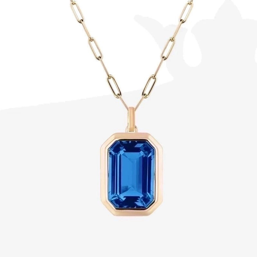 Jewelry Vintage Style Square 304 Stainless Steel Zircon 18K Gold Plated Plating Inlay Stainless Steel Necklaces