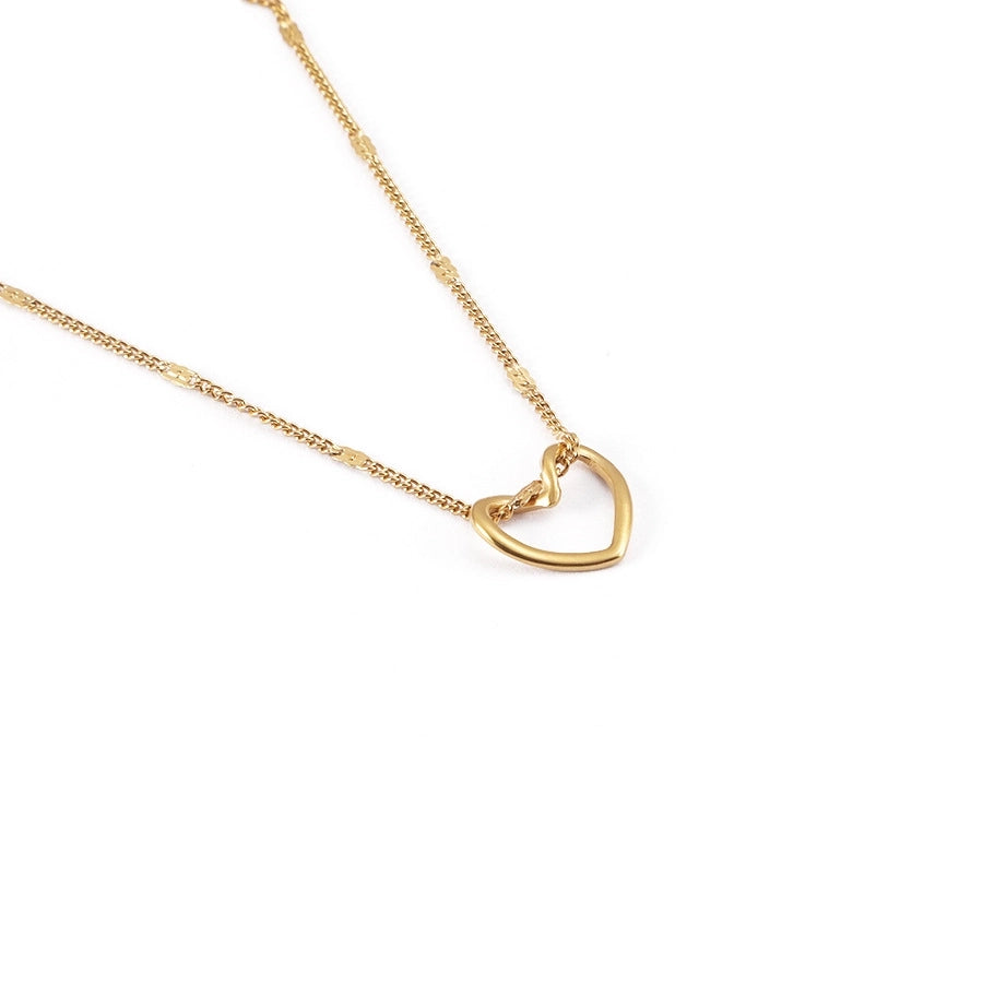 Jewelry Simple Style Classic Style Heart Shape 304 Stainless Steel Plating Pendant Necklace