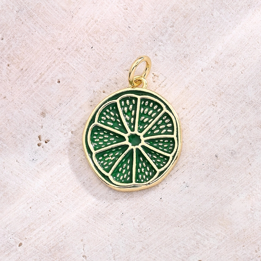 1 Pc/Package 17x15mm Hole 3~3.9mm Copper 18K Gold Plated Lemon Polished Pendant Jewelry Accessories