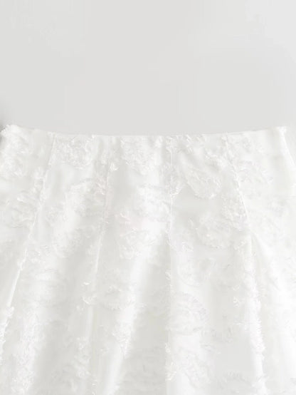 Summer Casual Solid Color Polyester Above Knee Skirts