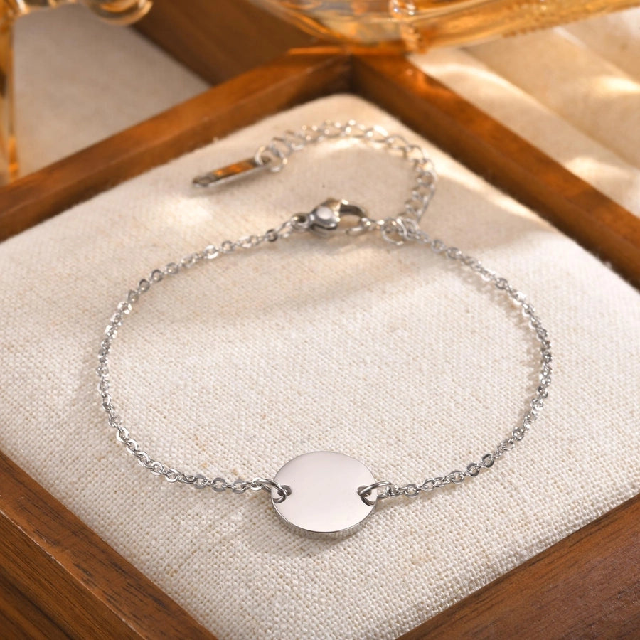 Vacation Classic Style Round 304 Stainless Steel 18K Gold Plated cable chain Bracelets In Bulk Stainless Steel Bracelets