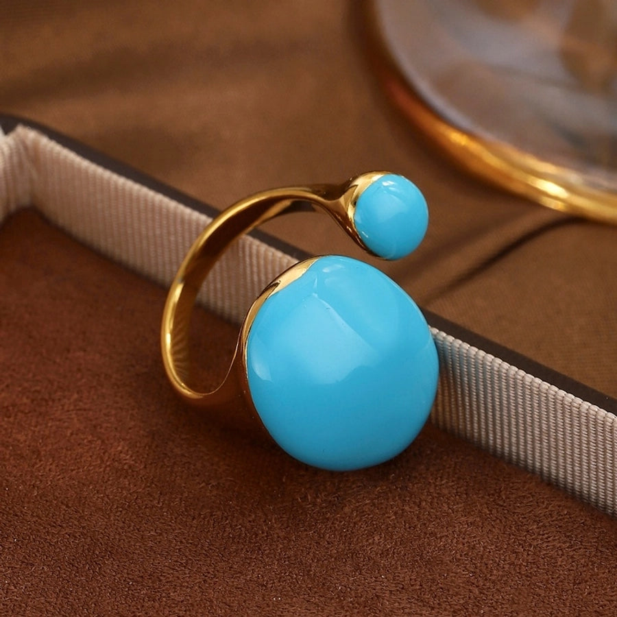 Jewelry Elegant Classical Vintage Style Geometric Water Droplets 316L Stainless Steel  Titanium Steel Wide Band Rings Open Rings