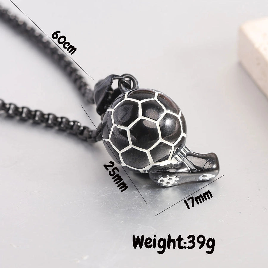 Simple Style Sports Football Titanium Steel 18K Gold Plated Unisex Pendant Necklace