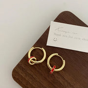 Red Single Hoop Earrings
