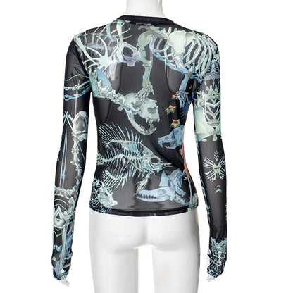 Women's T-shirt Long Sleeve T-Shirts Streetwear Cartoon