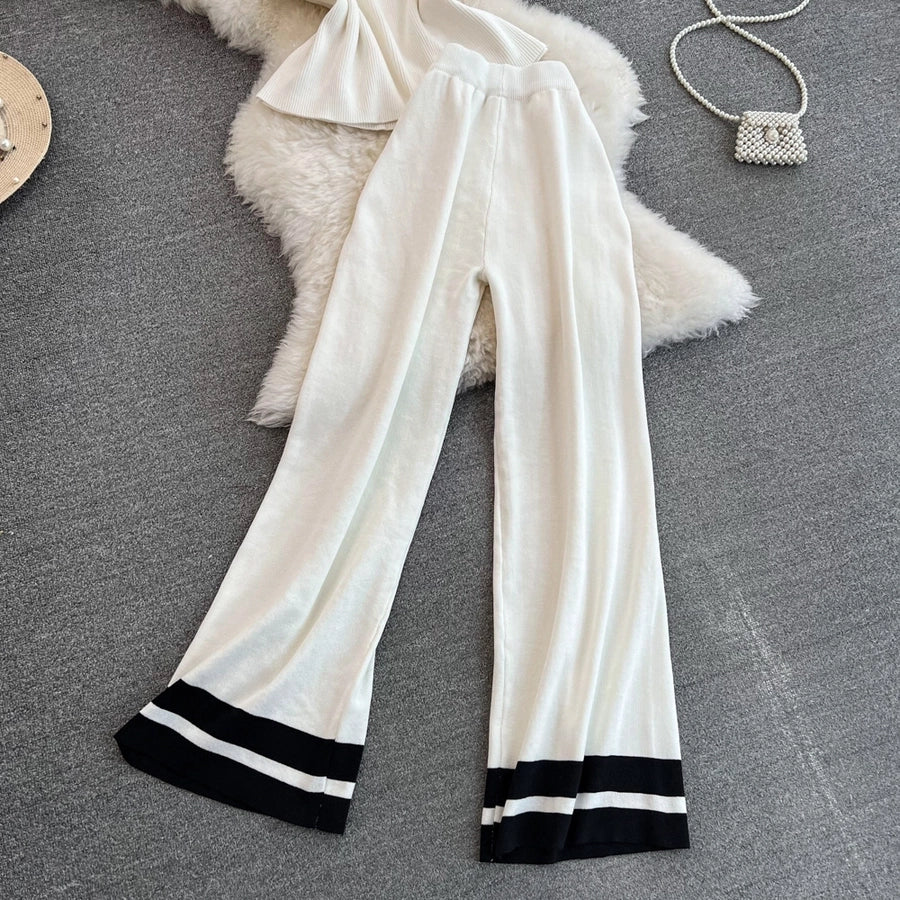 Daily Women's Casual Stripe Polyester Pants Sets Pants Sets