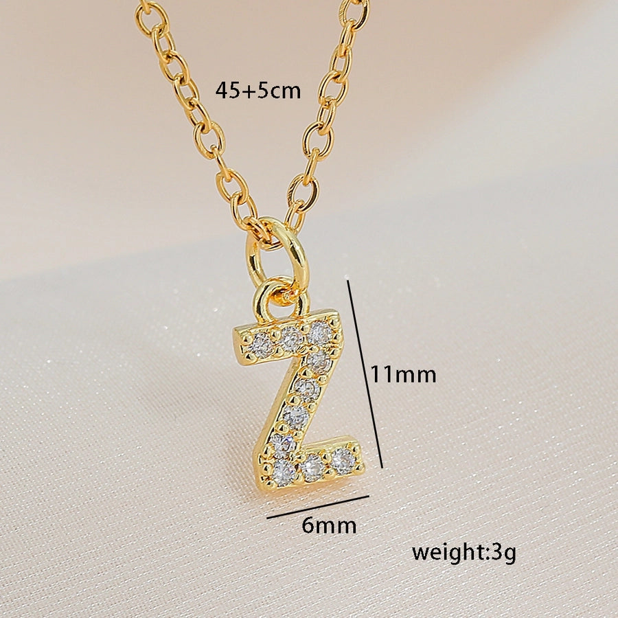 Jewelry Basic Retro Classic Style Letter 304 Stainless Steel Copper Pendant Necklace