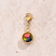 Colorful Lucky Stone Lobster Buckle Pendant (Gold)