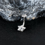 Steel Five-Pointed Star White Zirconium
