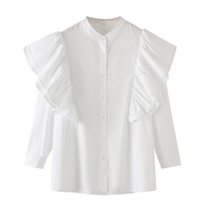 Women's Blouse Long Sleeve Blouses Elegant Solid Color