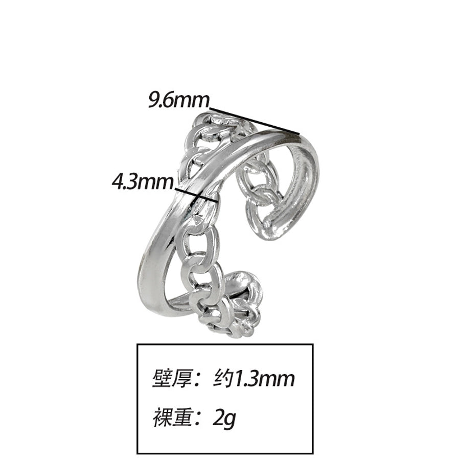 Jewelry Elegant Leaves Flower Titanium Steel Open Rings