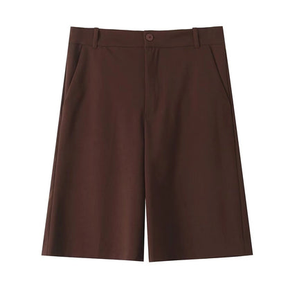 Daily Women's Casual Solid Color Spandex Polyester Leisure Suit Pants Sets Shorts Sets