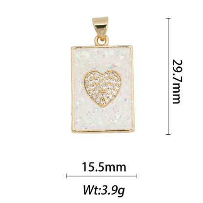 1 Piece Copper Moon Heart Shape Rose Pendant