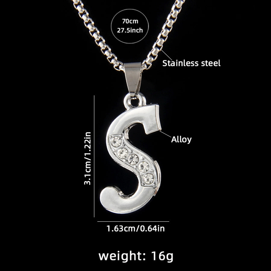 Simple Style letter 201 Stainless Steel Zinc alloy Unisex Pendant Necklace