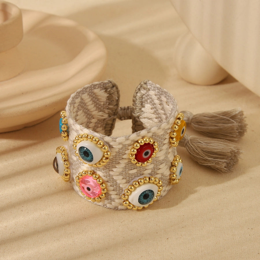 Classical Simple Style Devil's Eye Copper String Bracelets