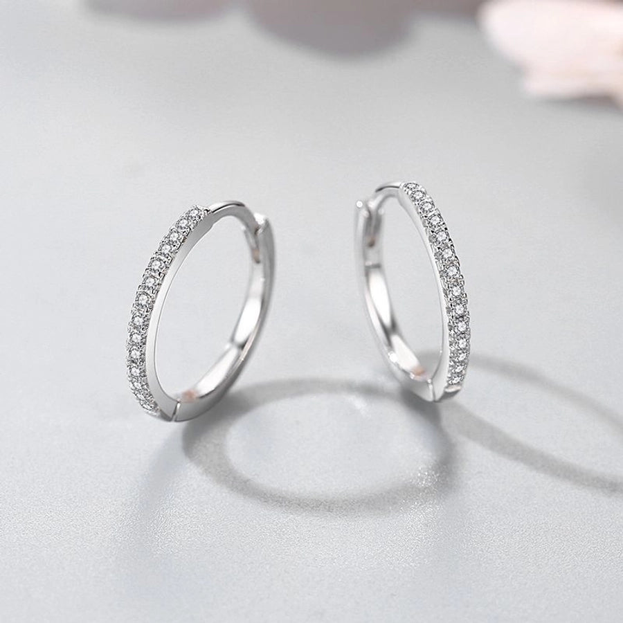 s925 Sterling Silver Earrings Women's Korean Style Simple Niche Design Micro Diamond Earrings  Internet Celebrity Hot Silver Jewelry