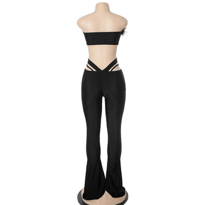 Daily Women's Streetwear Solid Color Spandex Polyester Pants Sets Pants Sets