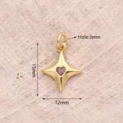 Loving Heart Zircon XINGX Pendant (Gold) [15x12mm (Aperture: 3mm)]
