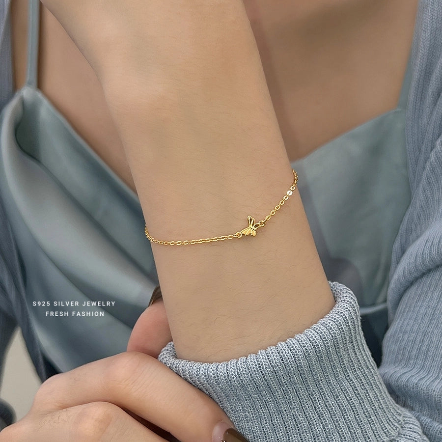 S999 Silver cable chain Bracelets Casual