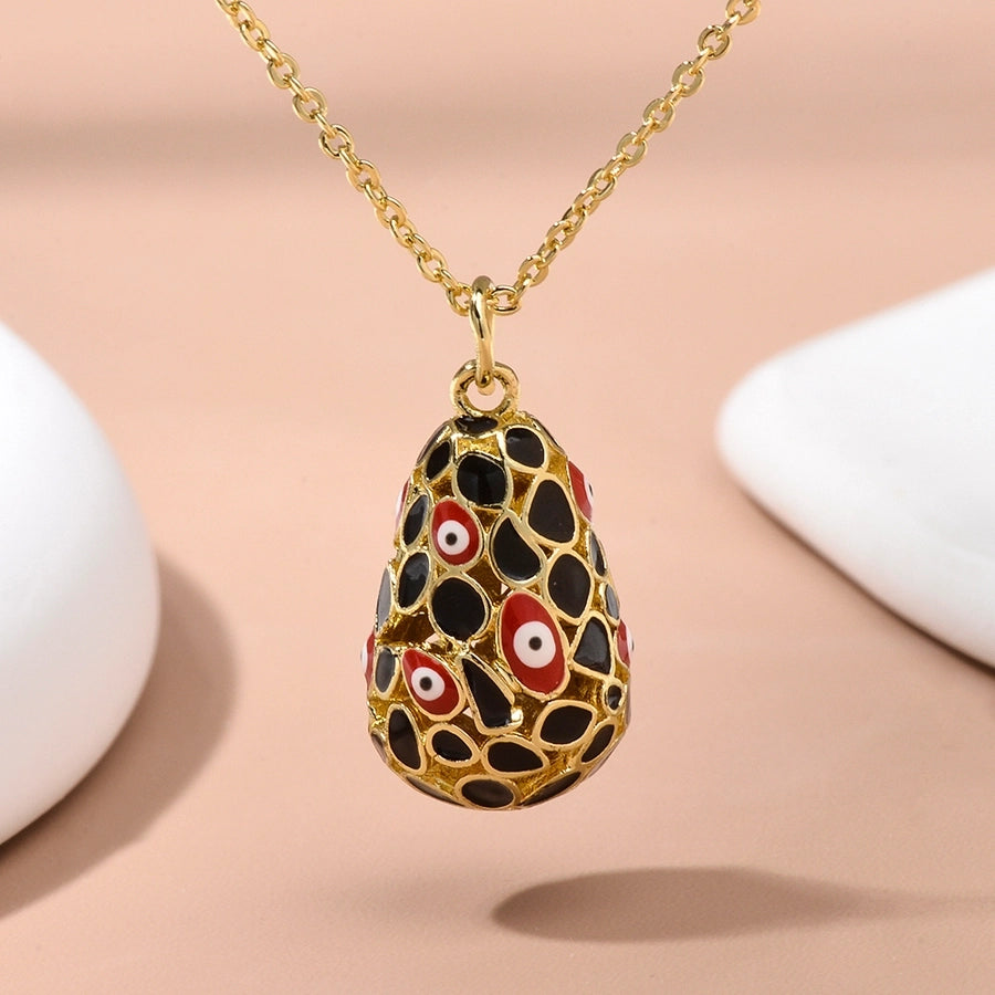 Jewelry Religion Ethnic Style Rejuvenating device Eye Copper Epoxy Pendant Necklace