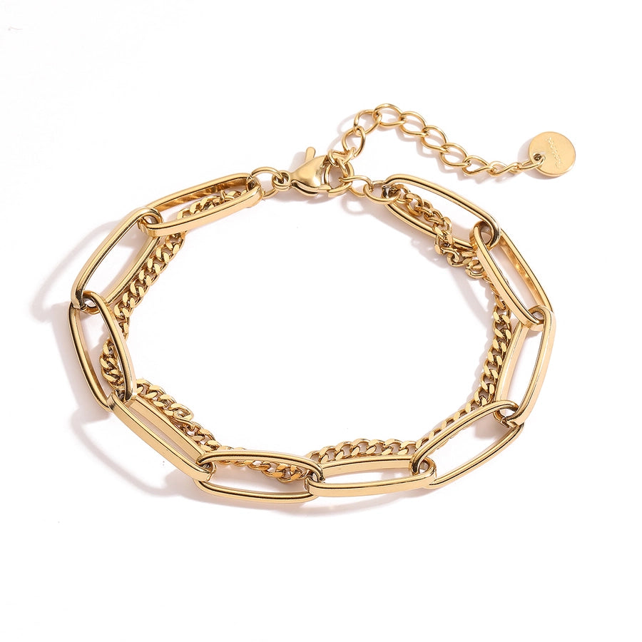 Simple Style Geometric 304 Stainless Steel Paperclip Chain Bracelets In Bulk Stainless Steel Bracelets