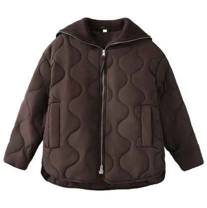 Women's Simple Style Classic Style Solid Color Zipper Coat cotton clothes