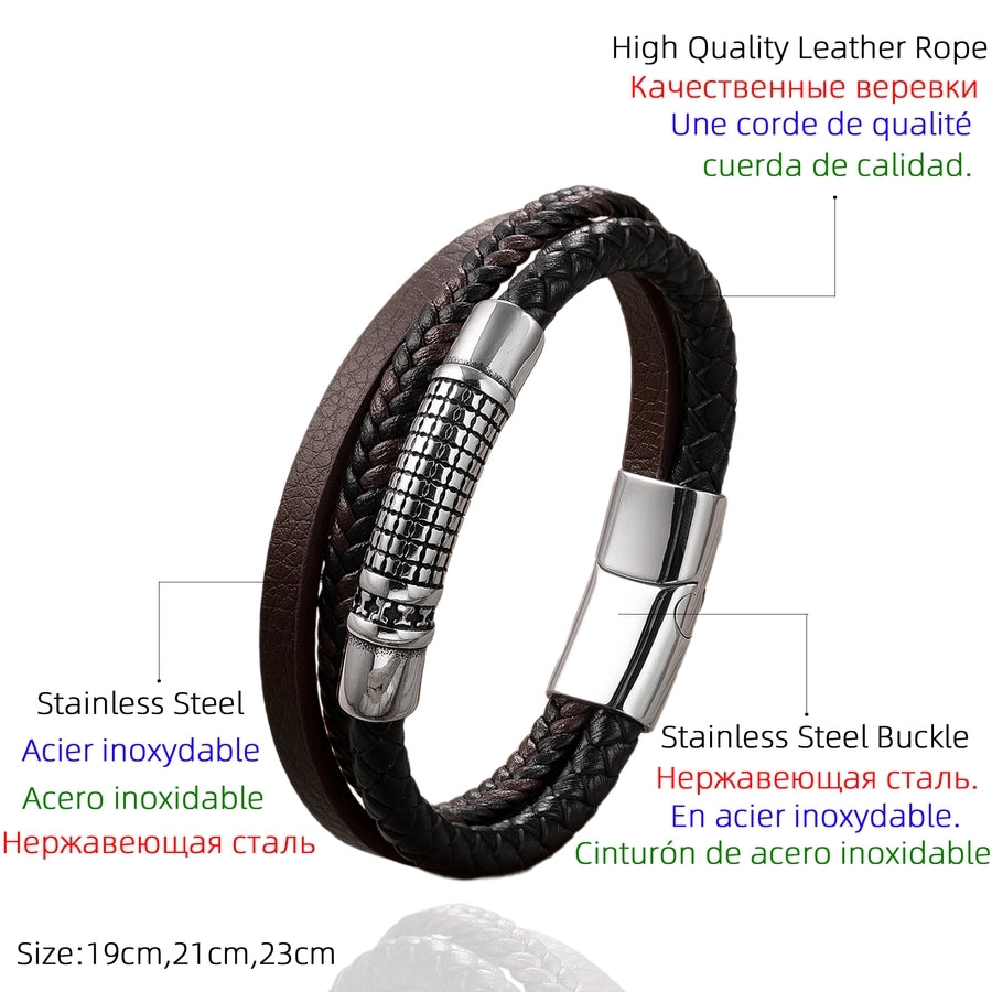 Vintage Style Punk Anchor 304 Stainless Steel Leather rope  Wrap Bracelets