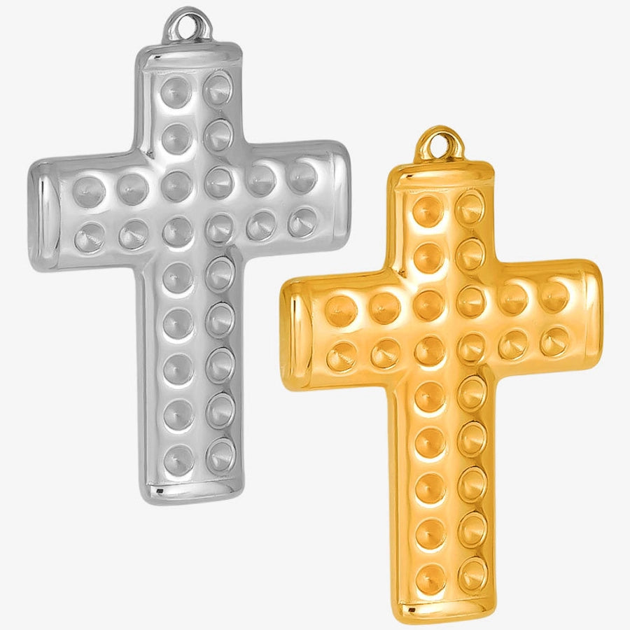 1 Piece 3*4.3mm 304 Stainless Steel 18K Gold Plated Cross Pendant Jewelry Accessories