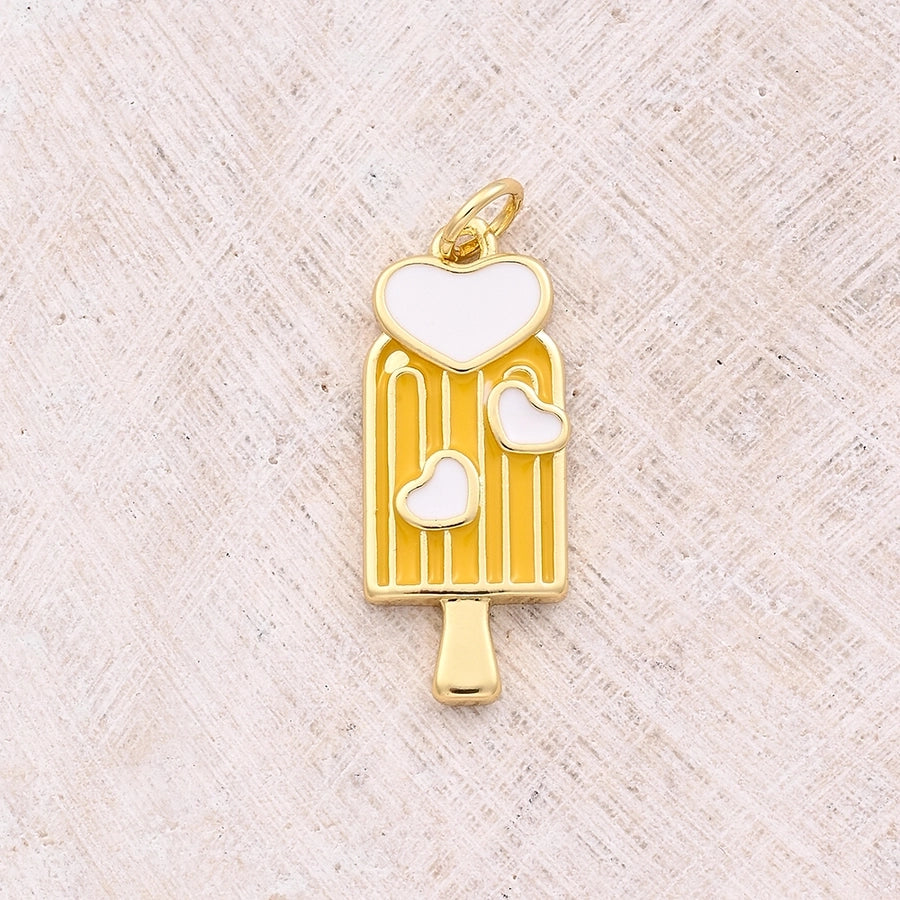 1 Pc/Package 22.5x10mm 23.5x10mm Hole 3~3.9mm Copper 18K Gold Plated Ice Cream Ice Cream Polished Pendant Jewelry Accessories