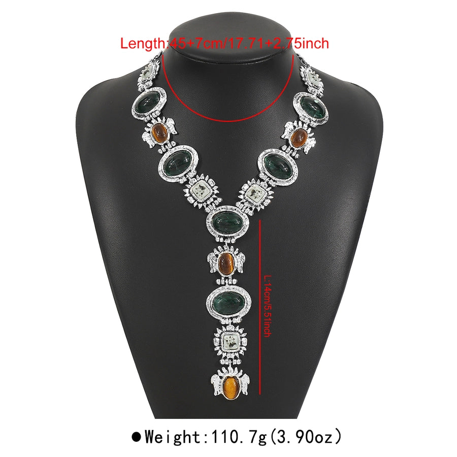 Vintage Style Ethnic Style Geometric Resin Iron  Pendant Necklaces