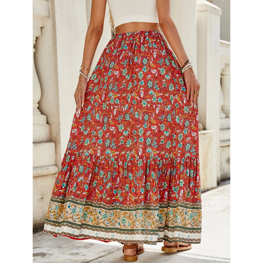 Summer Vacation Printing Polyester Maxi Long Dress Skirts