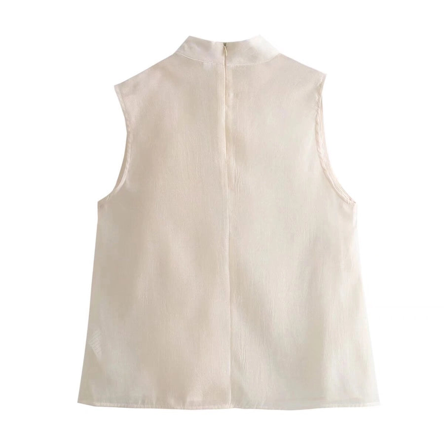 Women's Blouse Sleeveless Blouses Elegant Solid Color
