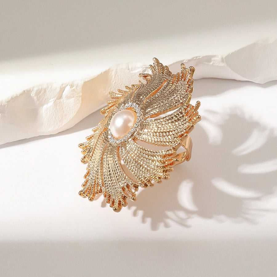 Elegant Classic Style Flower Alloy Women's Adjustable Ring Rings