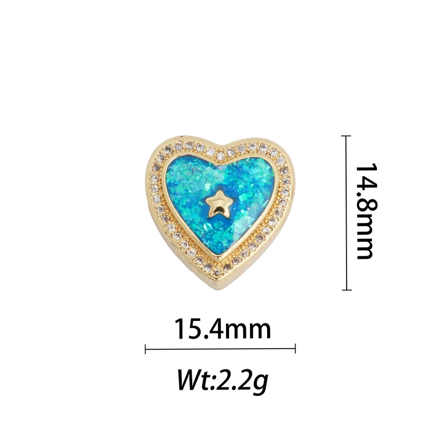 1 Piece Copper Geometric Letter Heart Shape