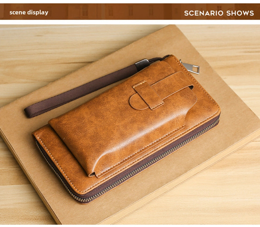 Men's wallet long new wallet multi-card wallet men's business zipper multi-functional mobile phone bag  direct sales